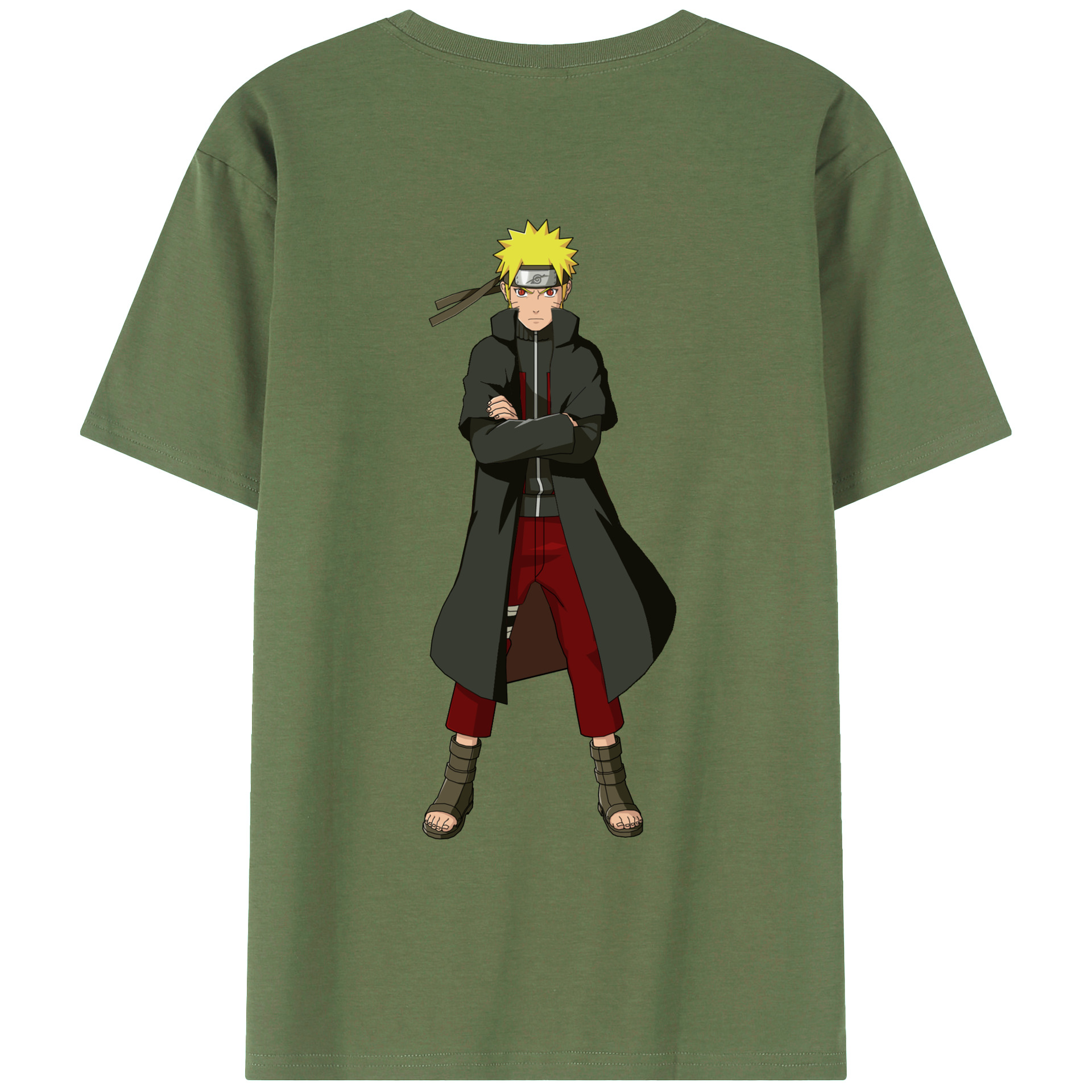 （画像用） NARUTO -ナルト- うずまき ナルト Uzumaki Naruto 綿100％ メンズ半袖Tシャツ（バックプリント） 通気性